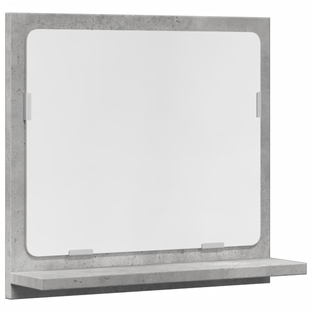 vidaXL Espejo mueble baño madera ingeniería gris hormigón 40x11x37 cm