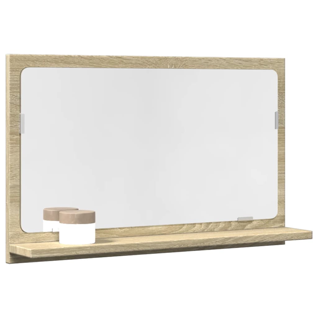 vidaXL Espejo mueble baño madera ingeniería roble Sonoma 60x11x37 cm