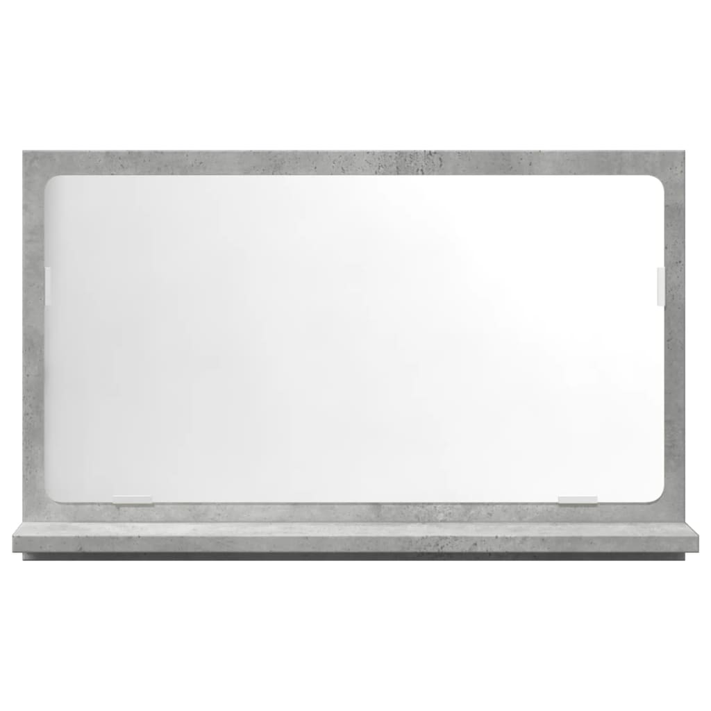 vidaXL Espejo mueble baño madera ingeniería gris hormigón 60x11x37 cm