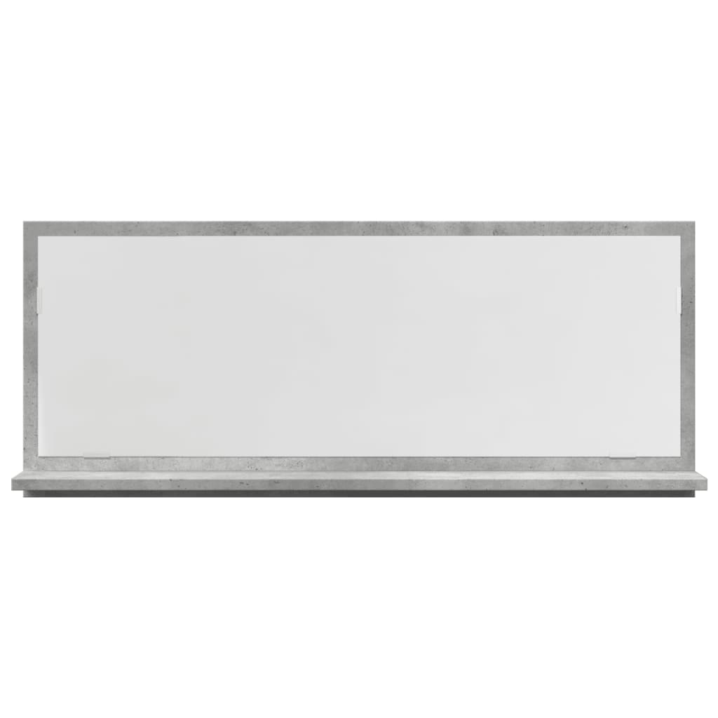 vidaXL Espejo mueble baño madera ingeniería gris hormigón 90x11x37 cm