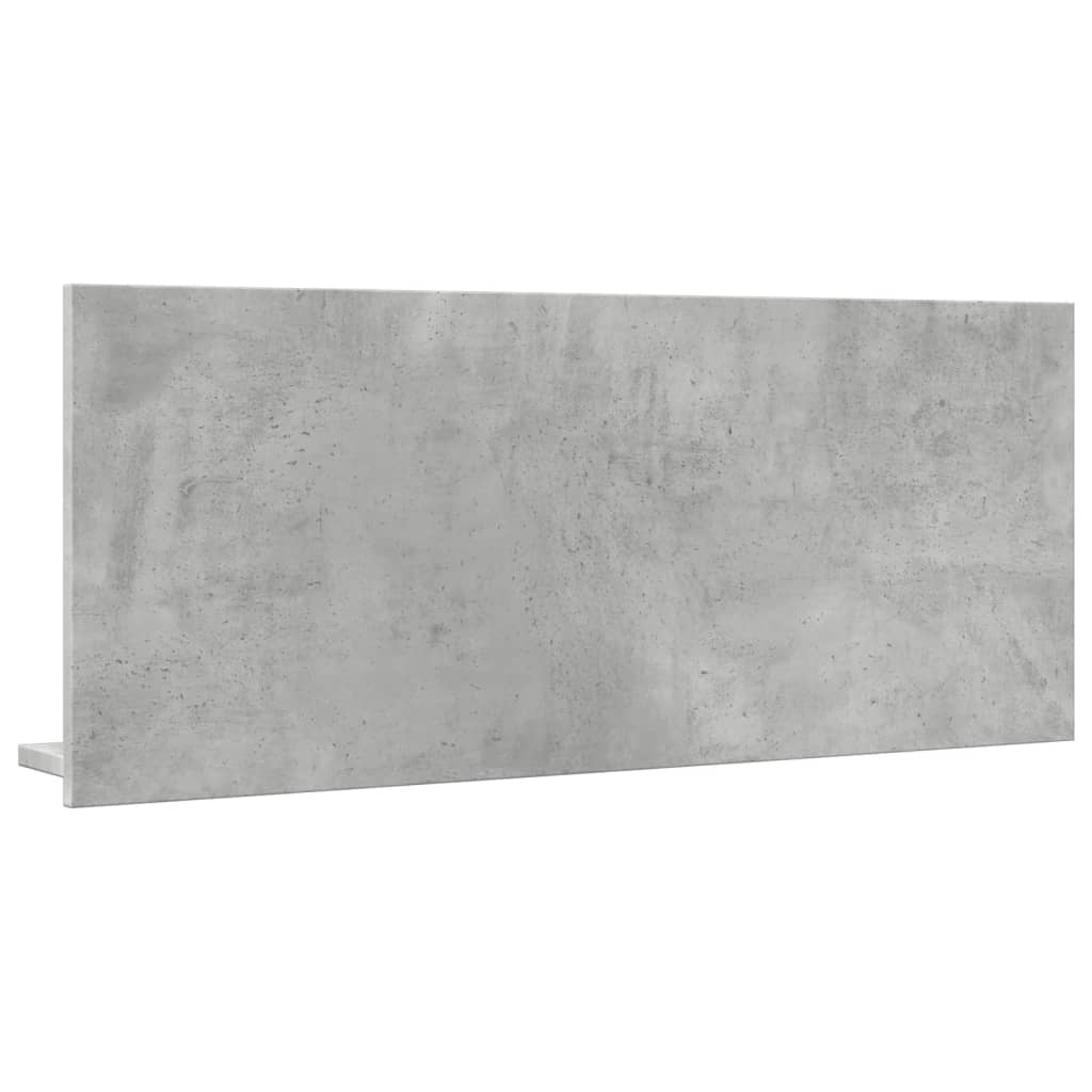 vidaXL Espejo mueble baño madera ingeniería gris hormigón 90x11x37 cm