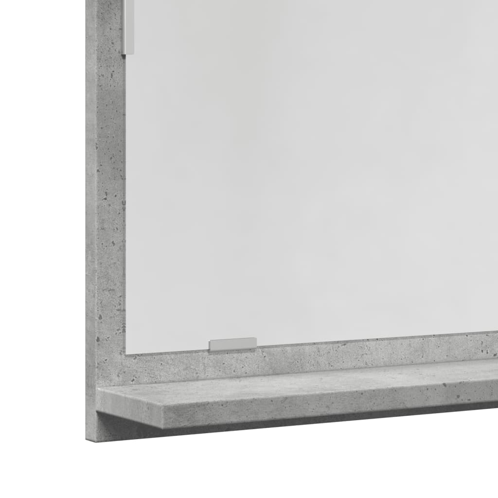 vidaXL Espejo mueble baño madera ingeniería gris hormigón 90x11x37 cm