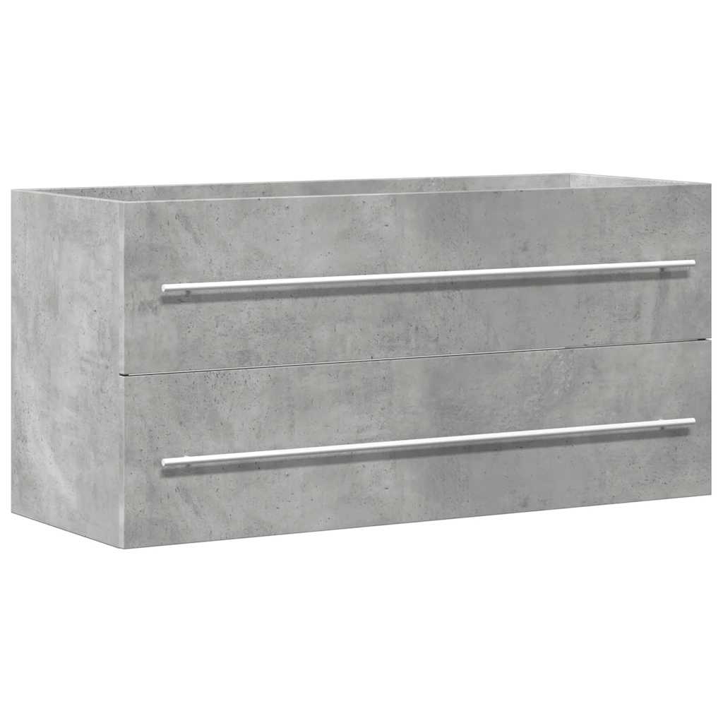 vidaXL Armario para lavabo contrachapada gris hormigón 100x38,5x48 cm