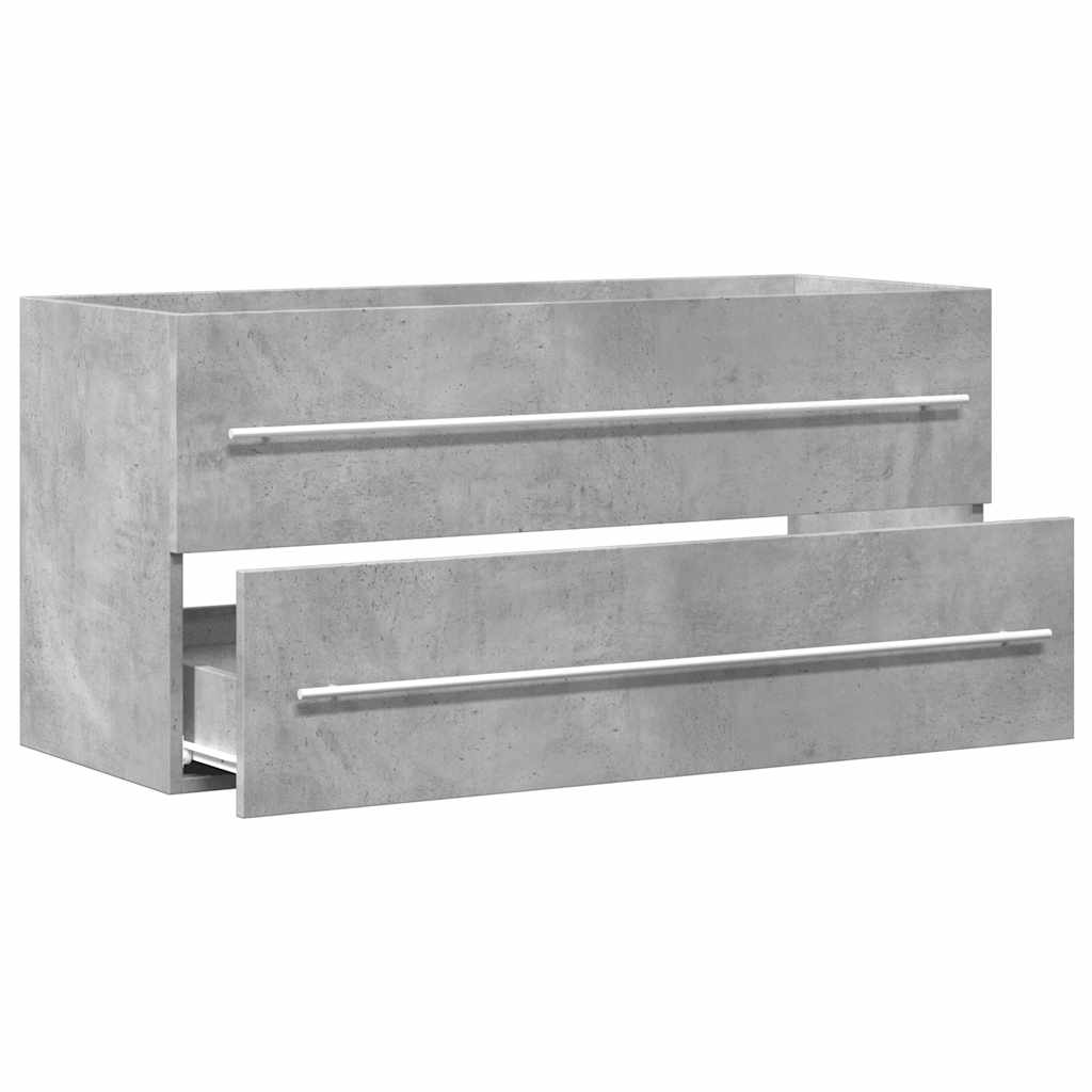 vidaXL Armario para lavabo contrachapada gris hormigón 100x38,5x48 cm