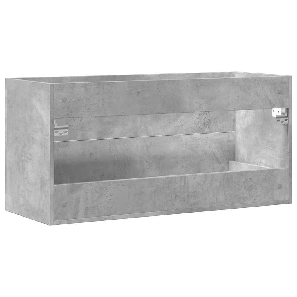 vidaXL Armario para lavabo contrachapada gris hormigón 100x38,5x48 cm