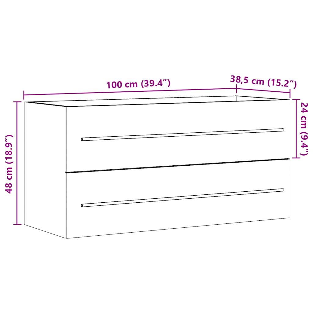 vidaXL Armario para lavabo contrachapada gris hormigón 100x38,5x48 cm