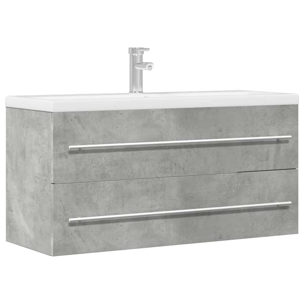 vidaXL Armario para lavabo contrachapada gris hormigón 100x38,5x48 cm