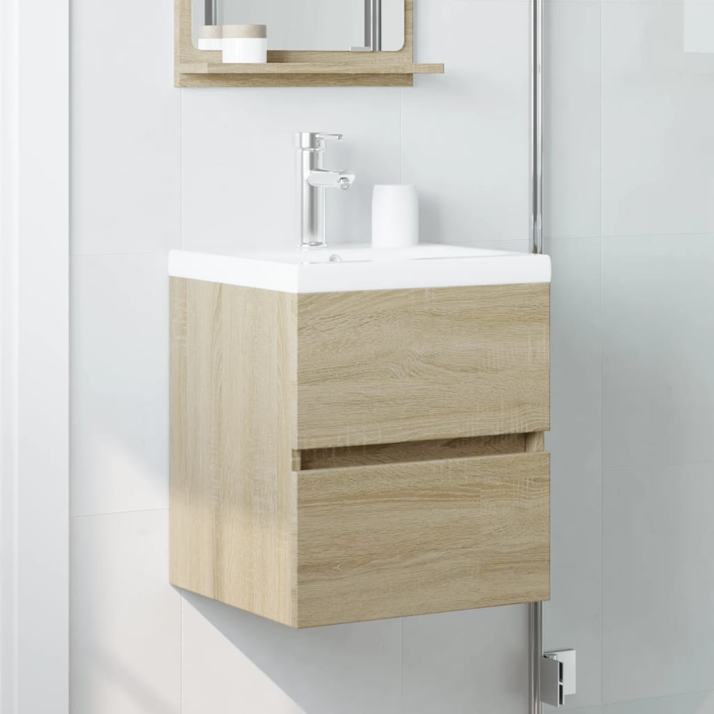 vidaXL Armario de lavabo madera ingeniería roble Sonoma 41x38,5x45 cm