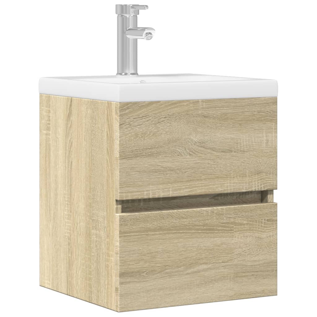 vidaXL Armario de lavabo madera ingeniería roble Sonoma 41x38,5x45 cm