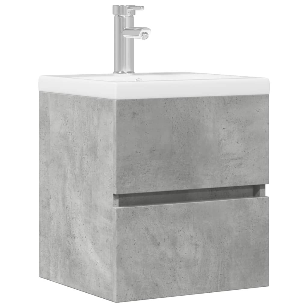 vidaXL Armario de lavabo madera ingeniería gris hormigón 41x38,5x45 cm