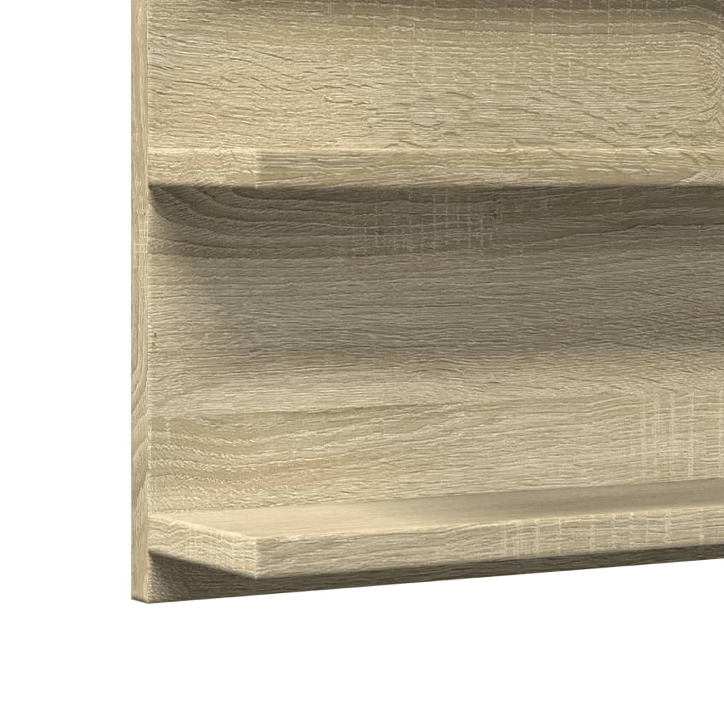 vidaXL Espejo mueble baño madera ingeniería roble Sonoma 90x11x45 cm