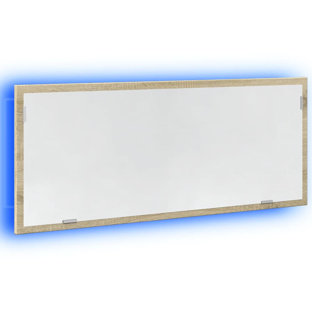 vidaXL Espejo de baño LED madera ingeniería roble Sonoma 100x8,5x37 cm