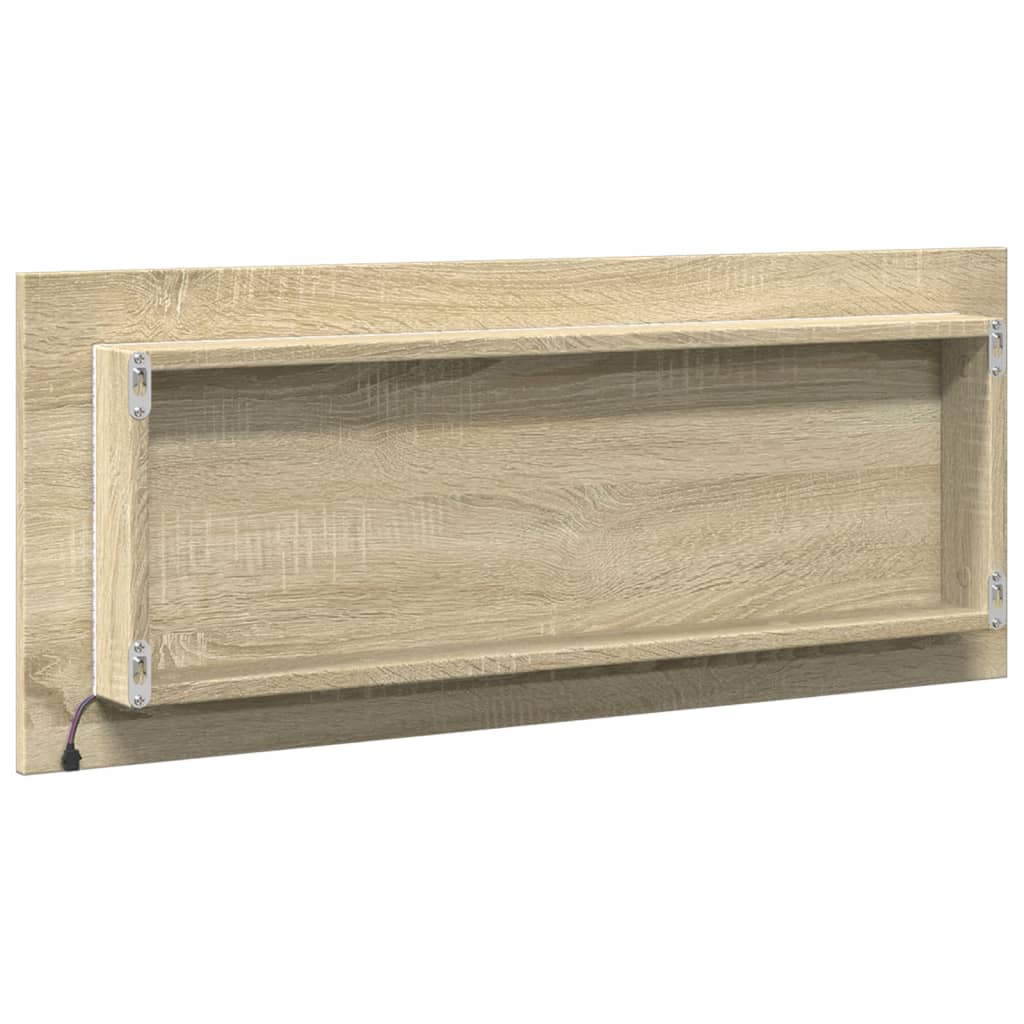 vidaXL Espejo de baño LED madera ingeniería roble Sonoma 100x8,5x37 cm