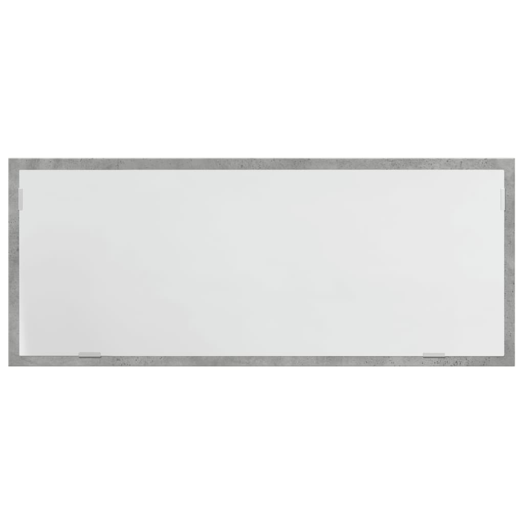 vidaXL Espejo de baño LED madera ingeniería gris hormigón 100x8,5x37cm