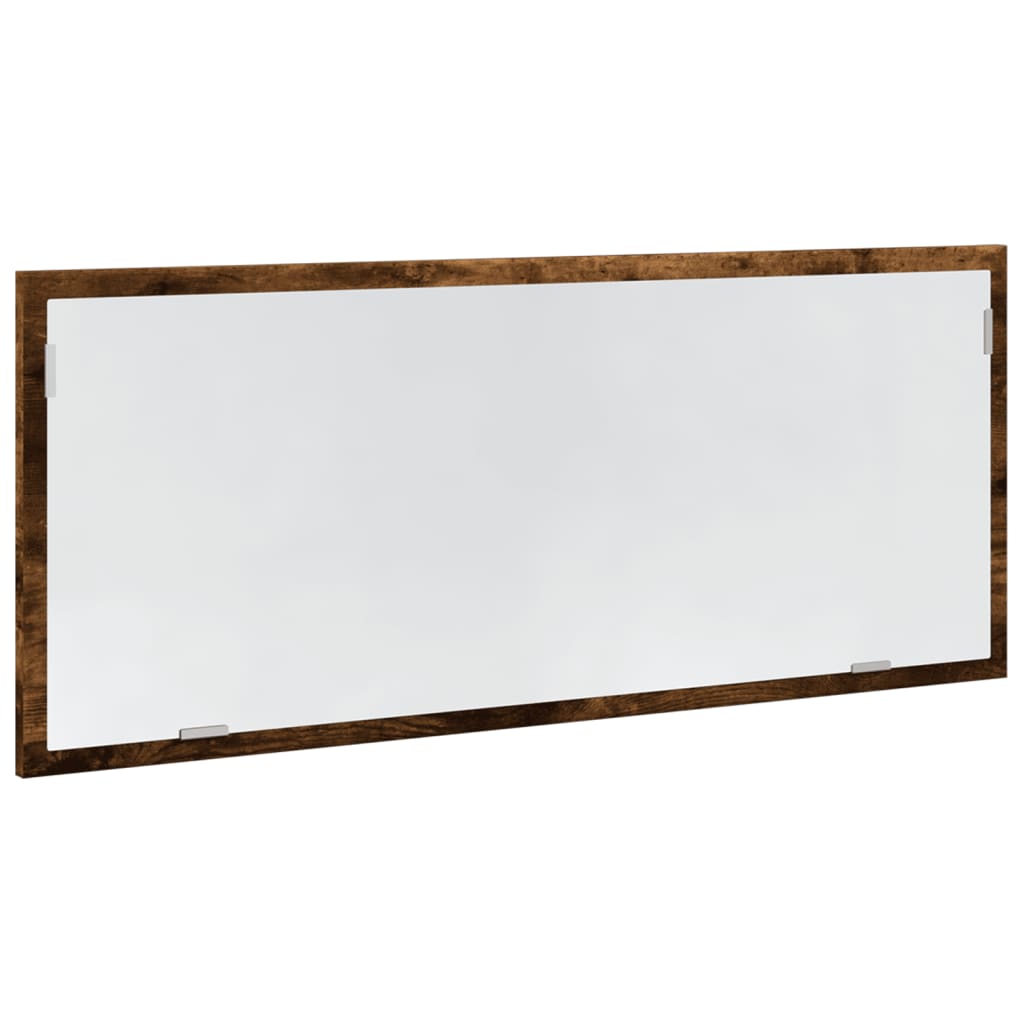 vidaXL Espejo de baño LED madera ingeniería roble ahumado 100x8,5x37cm