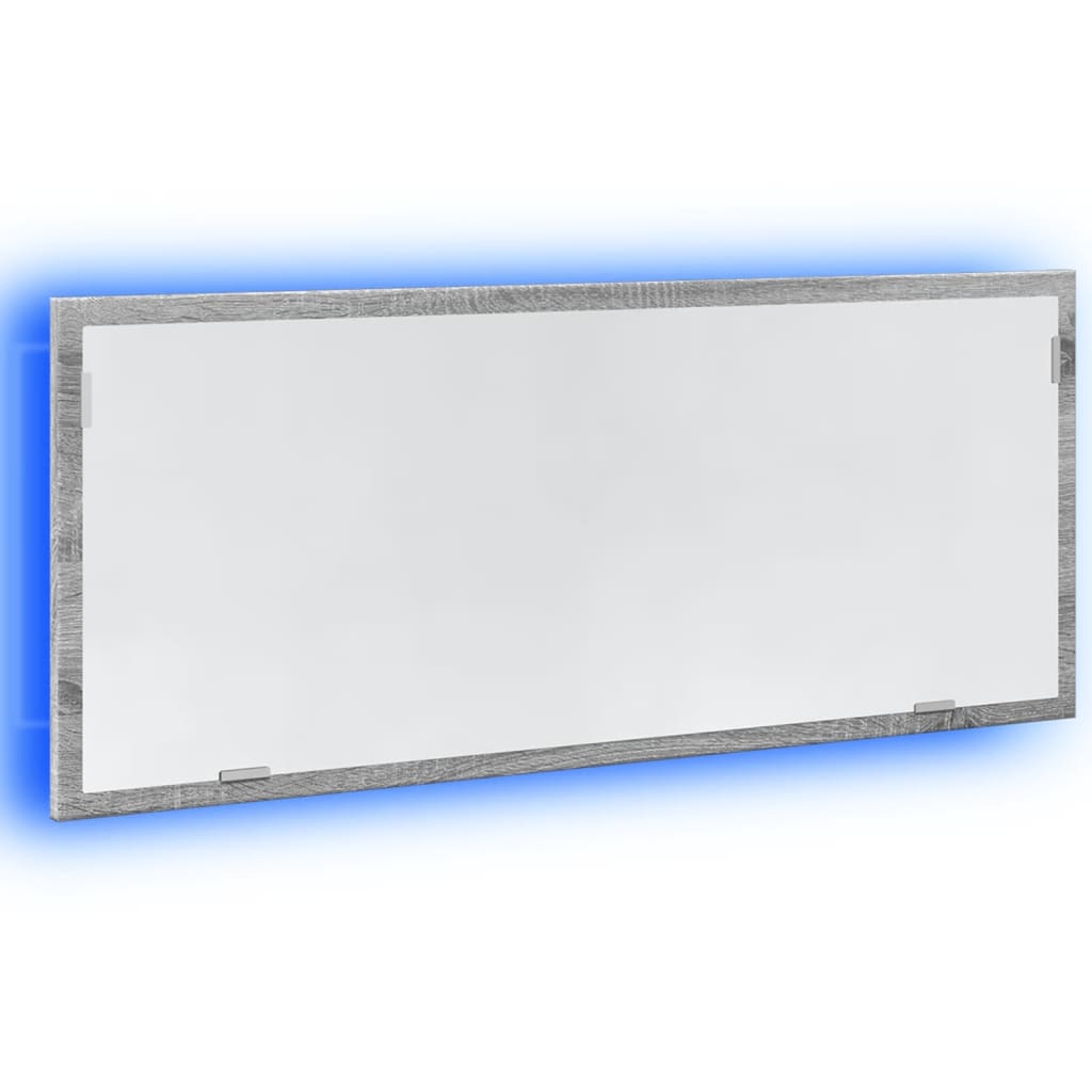 vidaXL Espejo de baño LED madera ingeniería gris Sonoma 100x8,5x37 cm