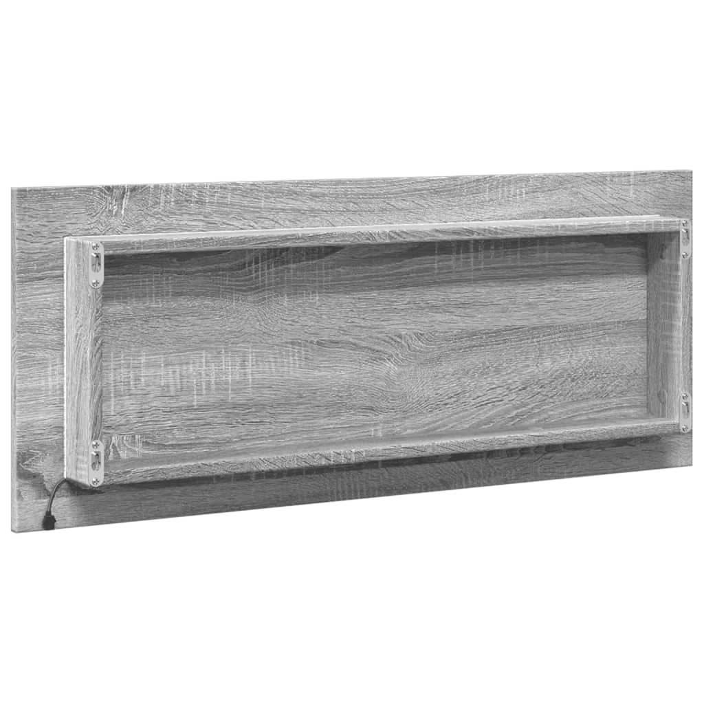 vidaXL Espejo de baño LED madera ingeniería gris Sonoma 100x8,5x37 cm