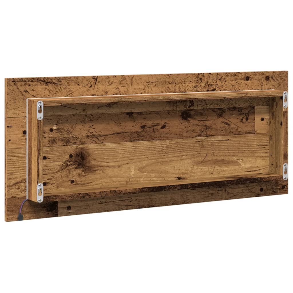 vidaXL Espejo de baño LED madera ingeniería envejecida 100x8,5x37 cm