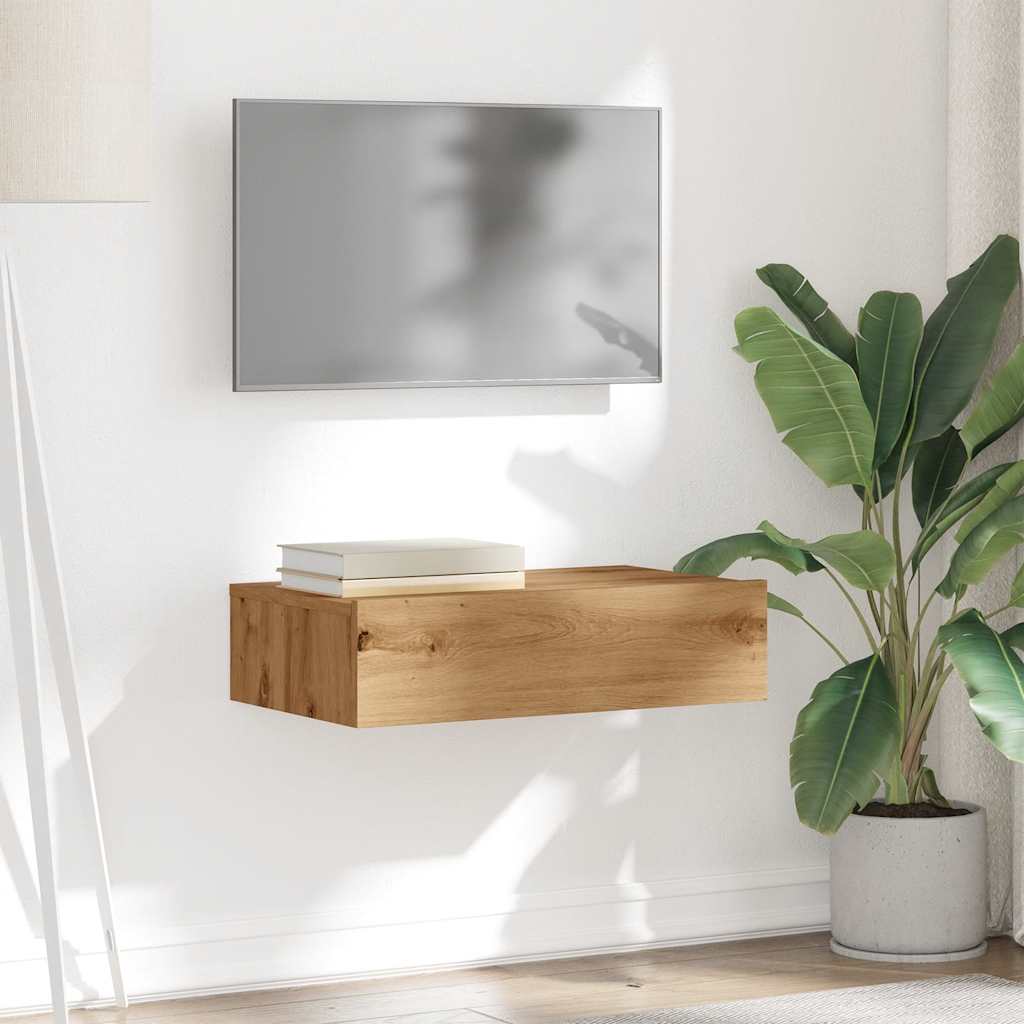 vidaXL Mueble de TV con luces LED roble artisan 60x35x15,5 cm