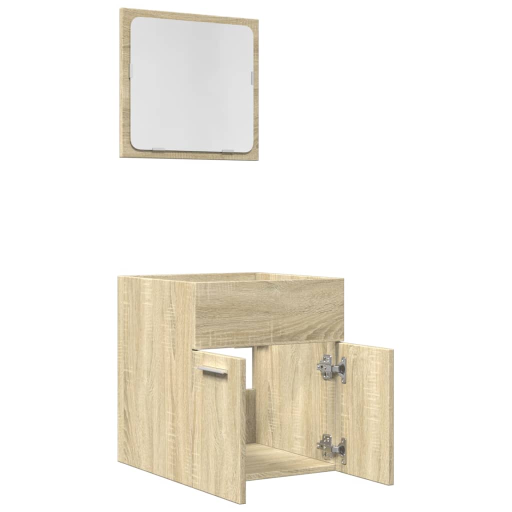 vidaXL Set de muebles de baño 2 pzas madera contrachapada roble Sonoma