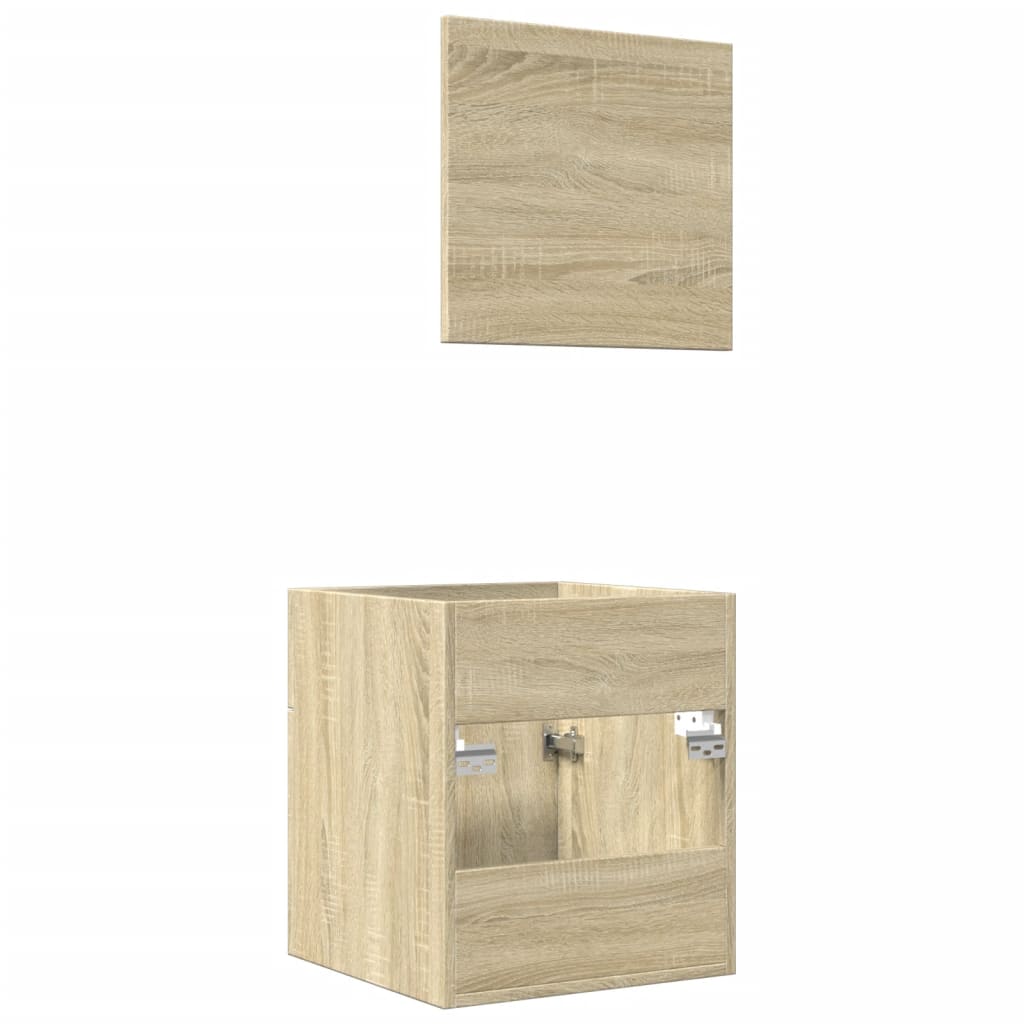 vidaXL Set de muebles de baño 2 pzas madera contrachapada roble Sonoma