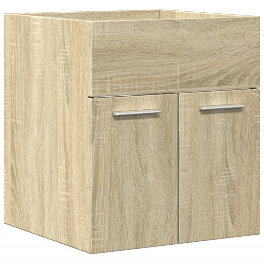 vidaXL Set de muebles de baño 2 pzas madera contrachapada roble Sonoma