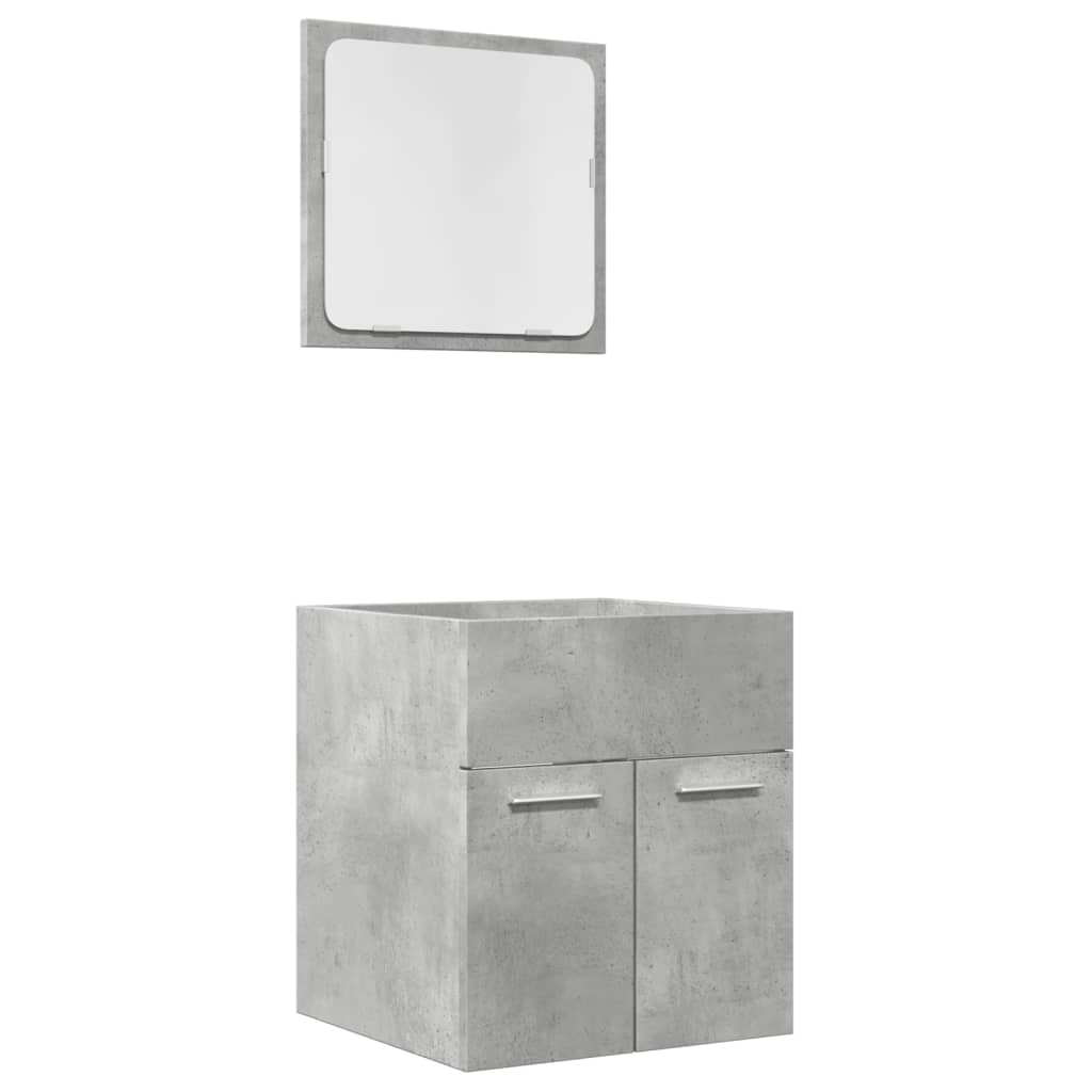 vidaXL Set muebles de baño 2 piezas madera contrachapada gris hormigón