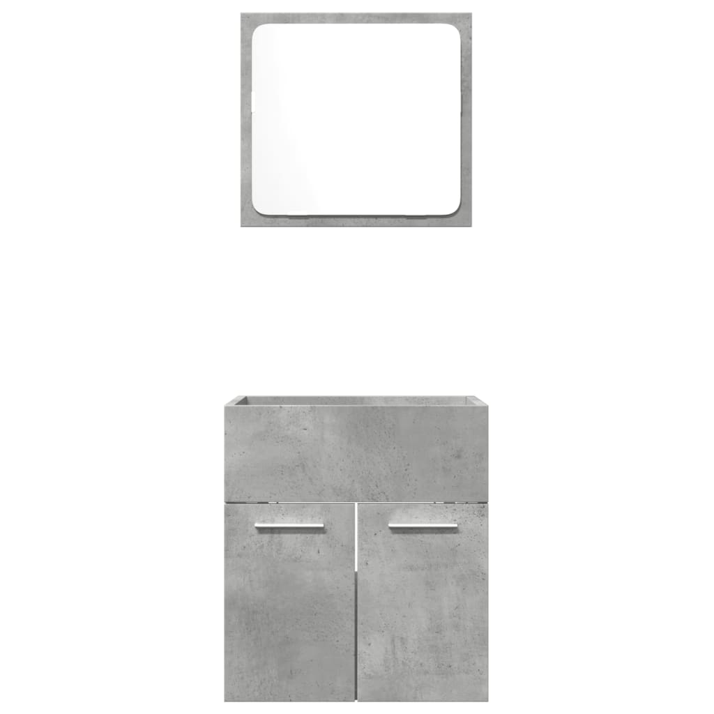 vidaXL Set muebles de baño 2 piezas madera contrachapada gris hormigón