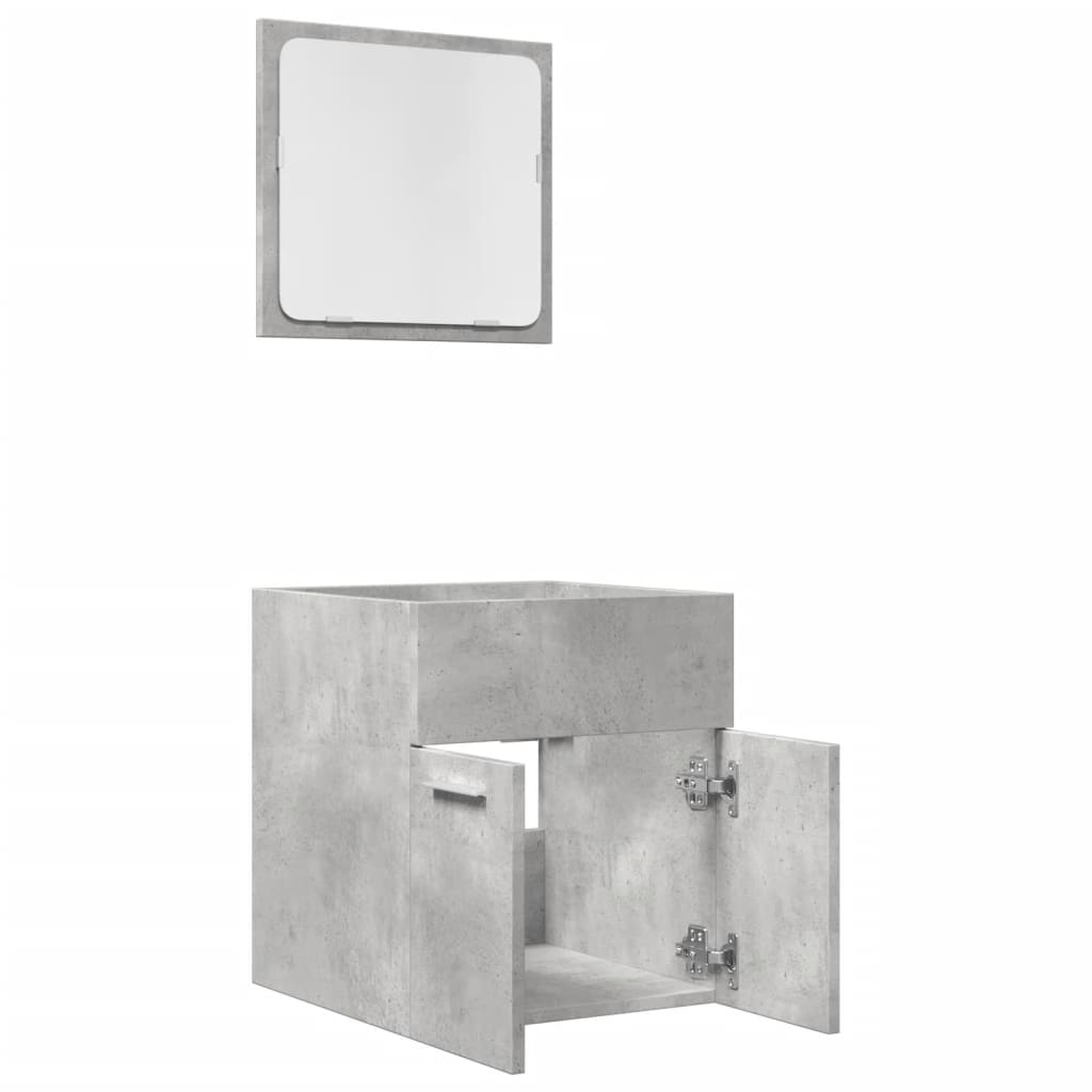 vidaXL Set muebles de baño 2 piezas madera contrachapada gris hormigón