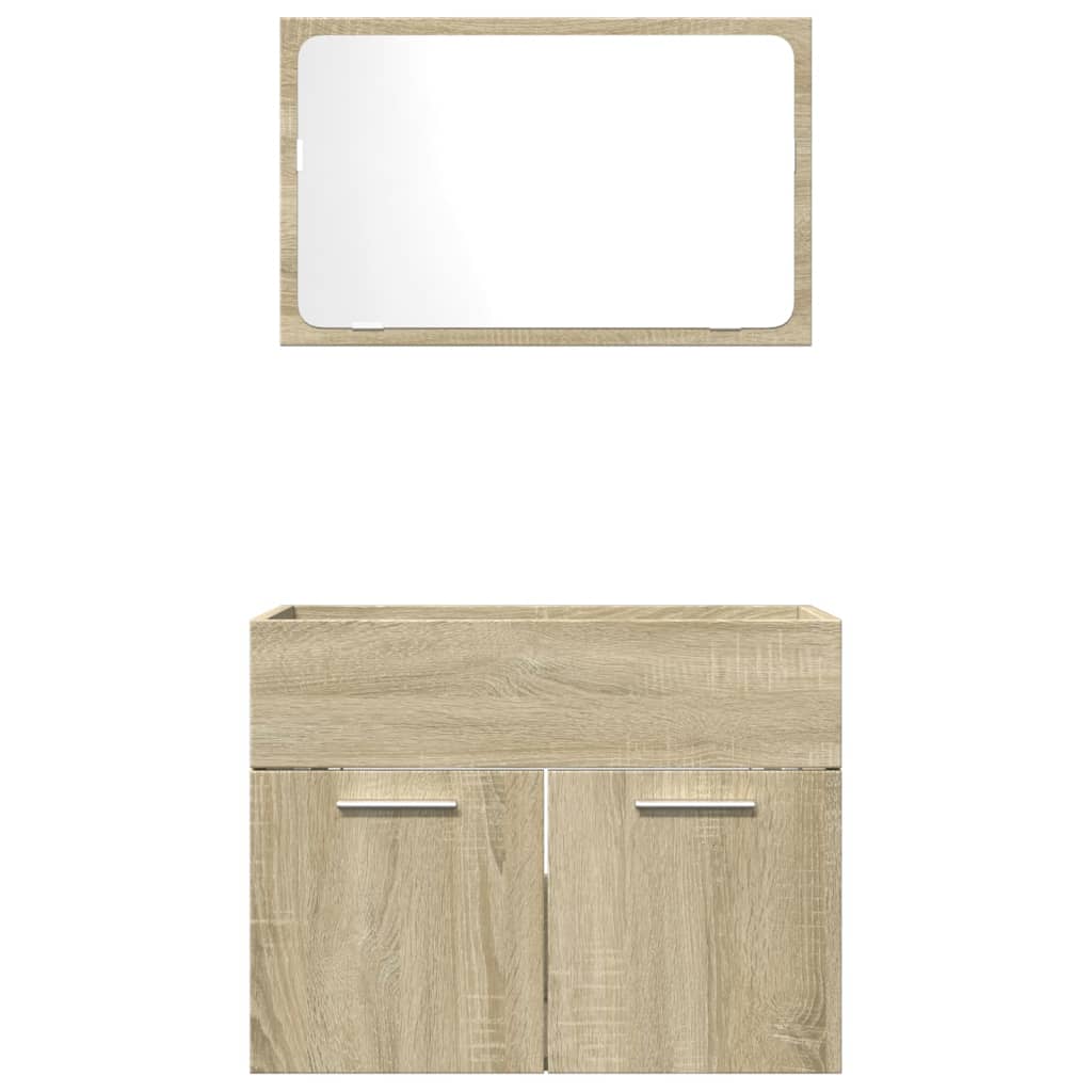 vidaXL Set de muebles de baño 2 pzas madera contrachapada roble Sonoma