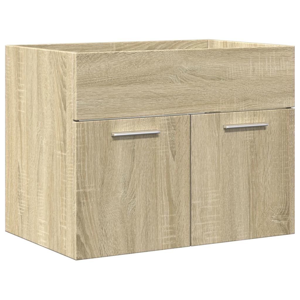 vidaXL Set de muebles de baño 2 pzas madera contrachapada roble Sonoma