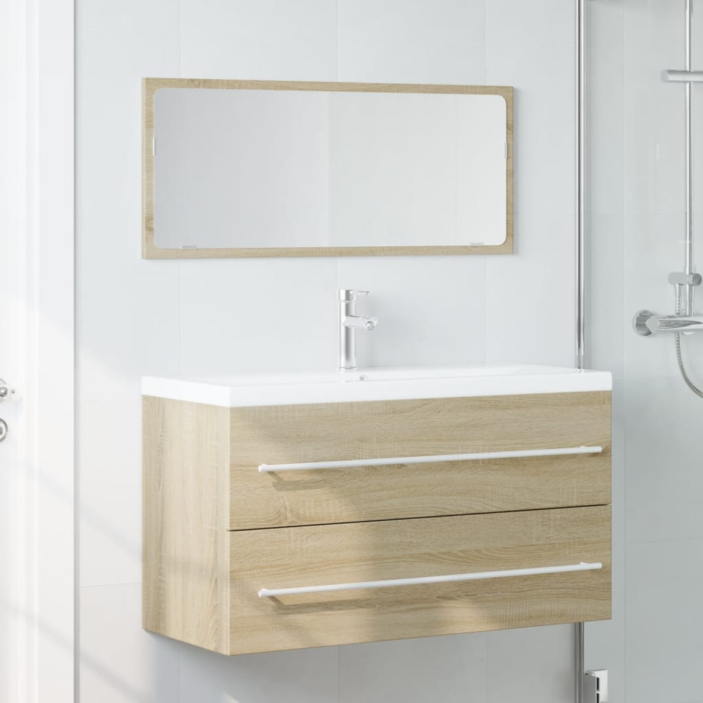 vidaXL Set de muebles de baño 2 pzas madera contrachapada roble Sonoma