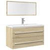 vidaXL Set de muebles de baño 2 pzas madera contrachapada roble Sonoma