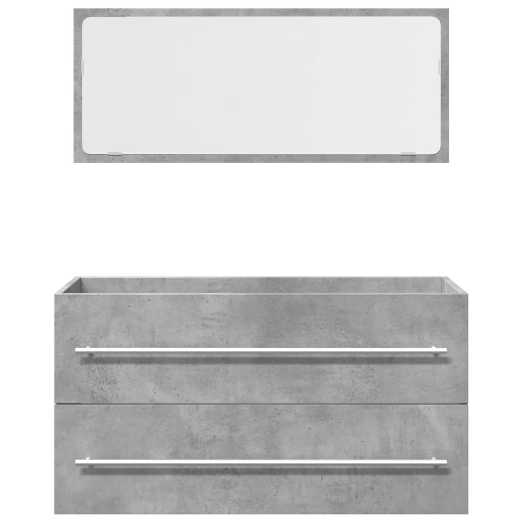 vidaXL Set muebles de baño 2 piezas madera contrachapada gris hormigón