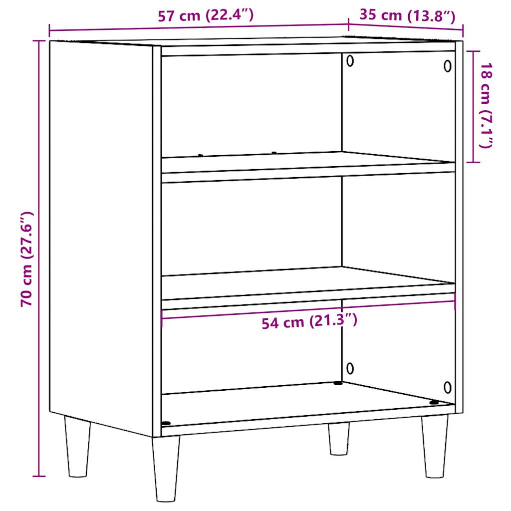 vidaXL Aparador de madera de ingeniería envejecida 57x35x75 cm