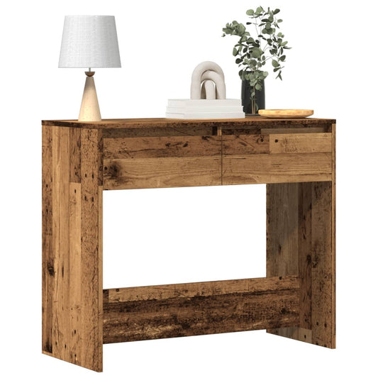 vidaXL Mesa consola madera ingeniería madera envejecida 89x41x76,5 cm