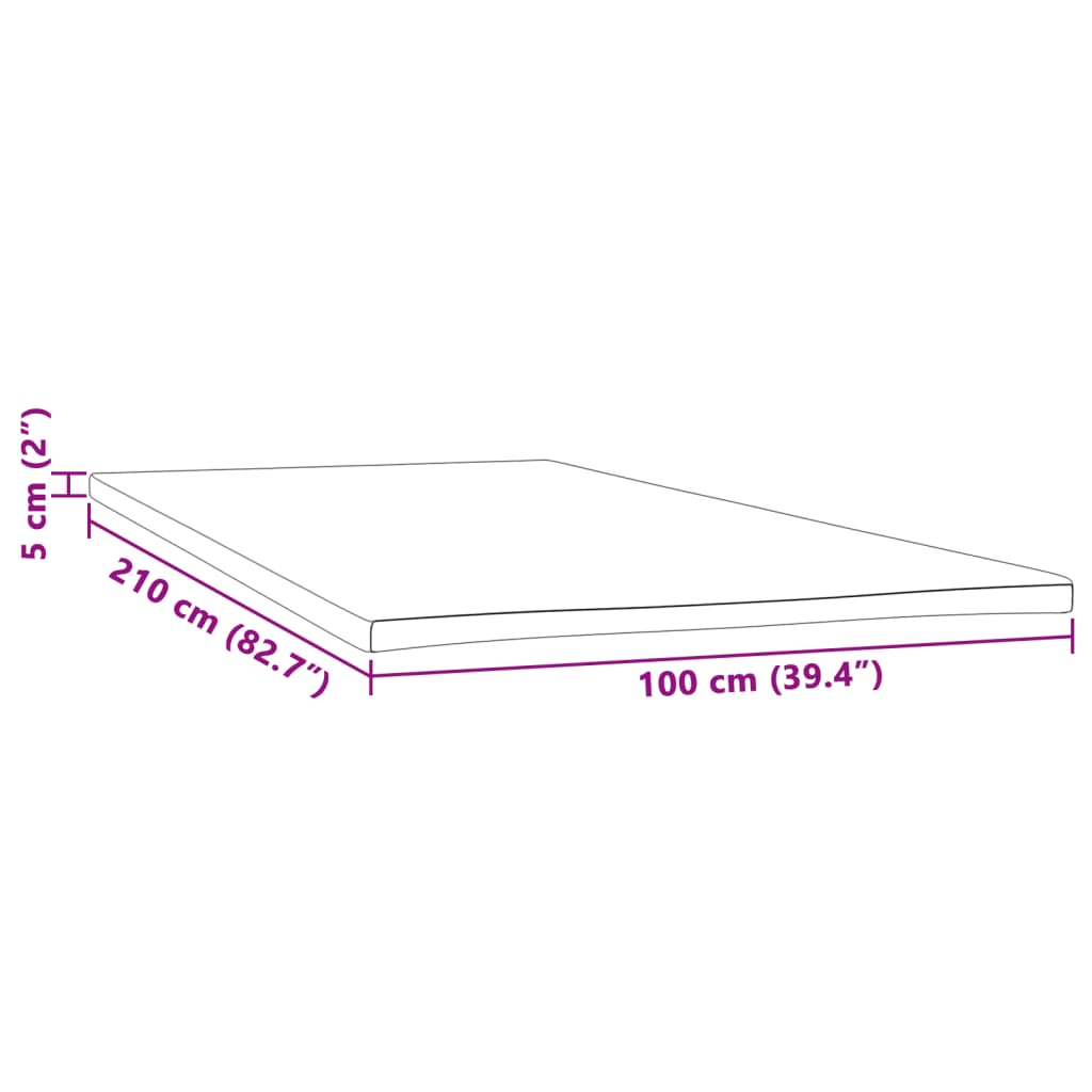 vidaXL Topper de colchón 100x210x5 cm