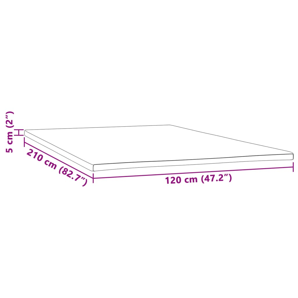 vidaXL Topper de colchón 120x210x5 cm