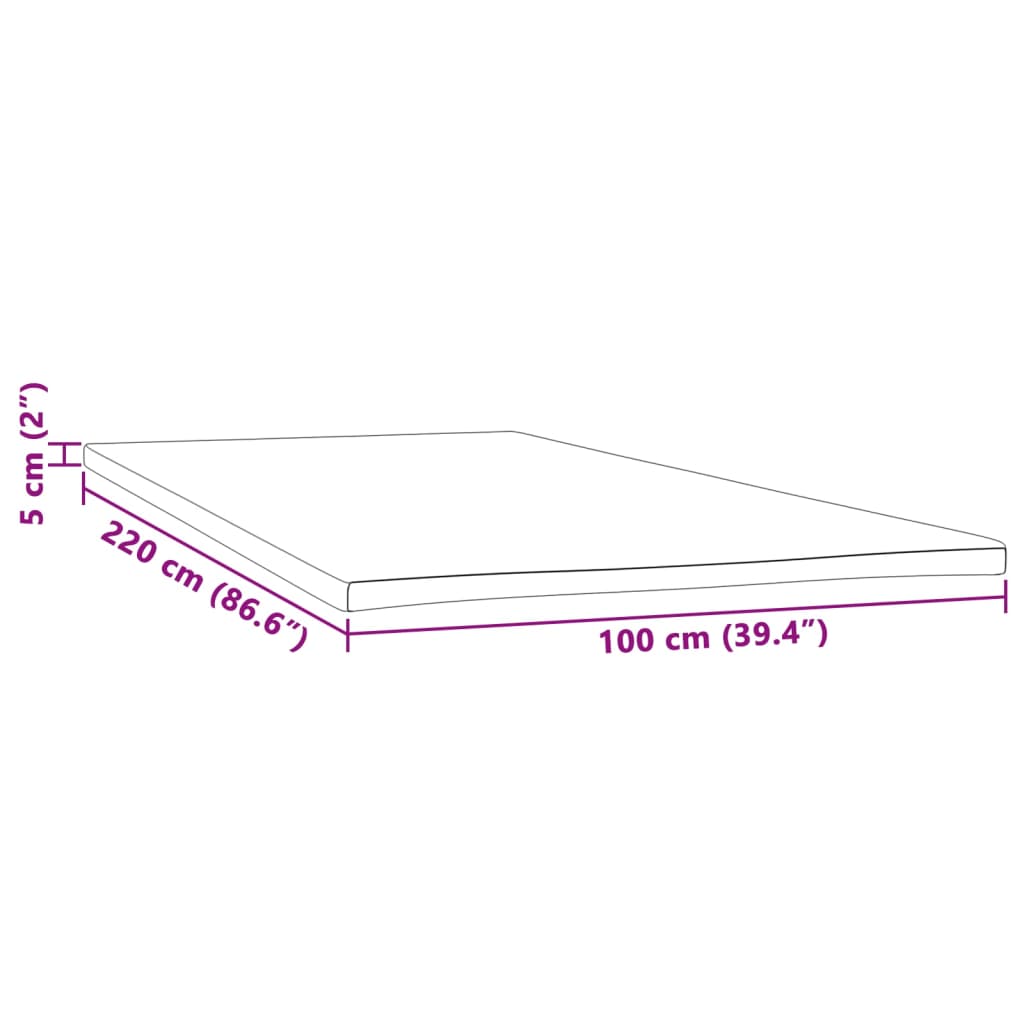 vidaXL Topper de colchón 100x220x5 cm