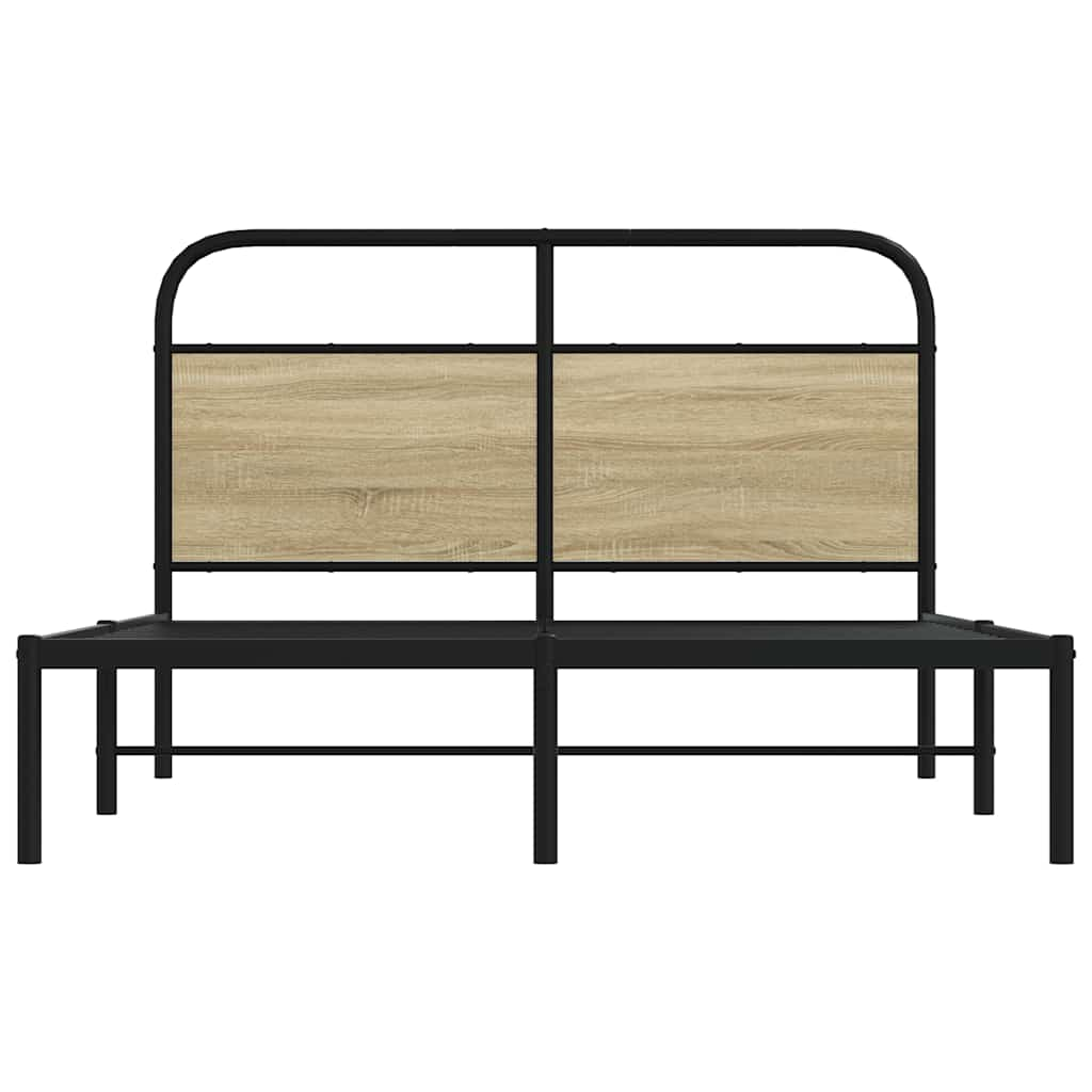 vidaXL Estructura de cama sin colchón 135x190 cm madera roble Sonoma