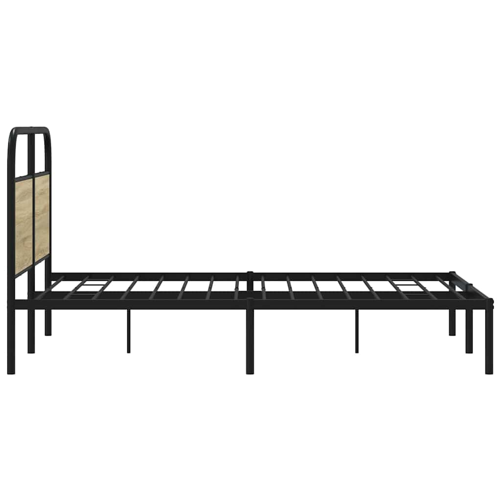 vidaXL Estructura de cama sin colchón 135x190 cm madera roble Sonoma