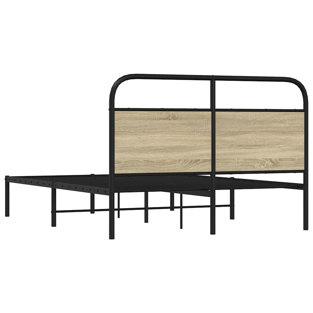 vidaXL Estructura de cama sin colchón 135x190 cm madera roble Sonoma