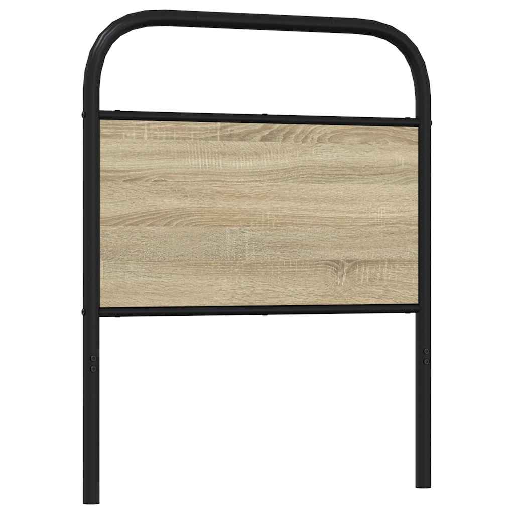 vidaXL Cabecero de acero y madera de ingeniería roble Sonoma 80 cm