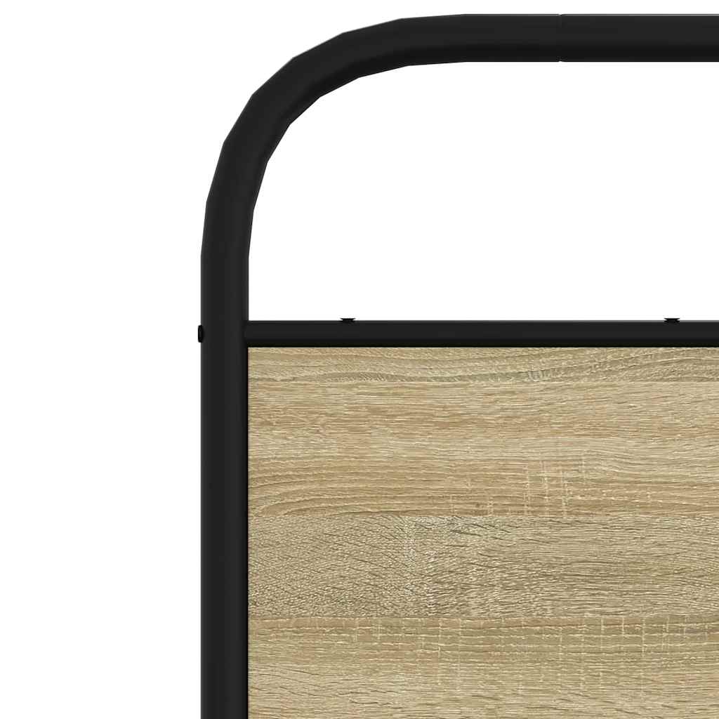 vidaXL Cabecero de acero y madera de ingeniería roble Sonoma 135 cm