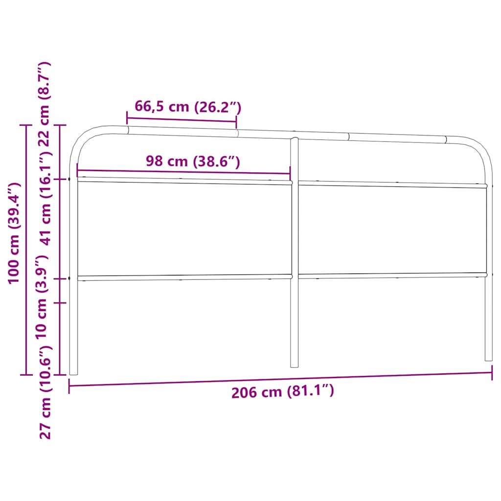 vidaXL Cabecero de acero y madera de ingeniería roble Sonoma 200 cm