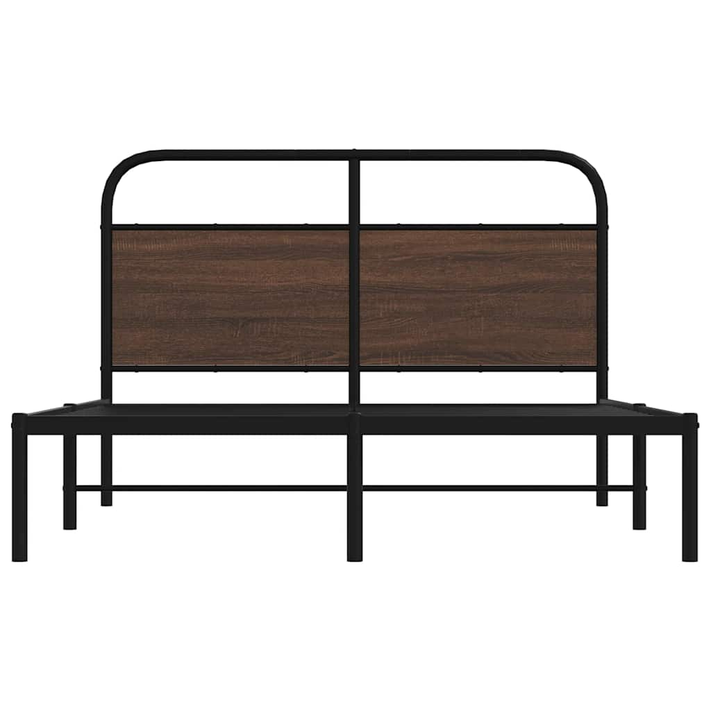 vidaXL Estructura de cama sin colchón 135x190 cm madera marrón roble