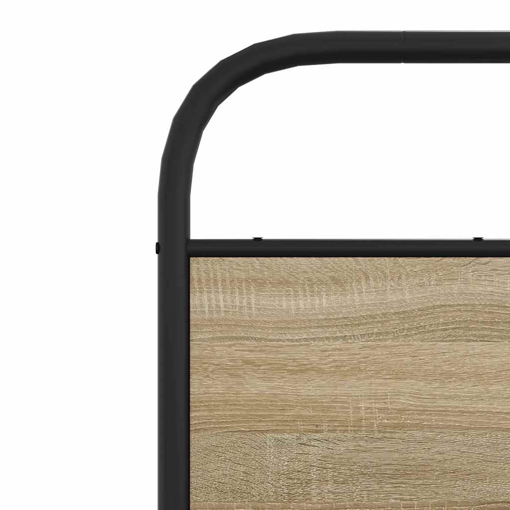 vidaXL Estructura de cama sin colchón 135x190 cm madera roble ahumado