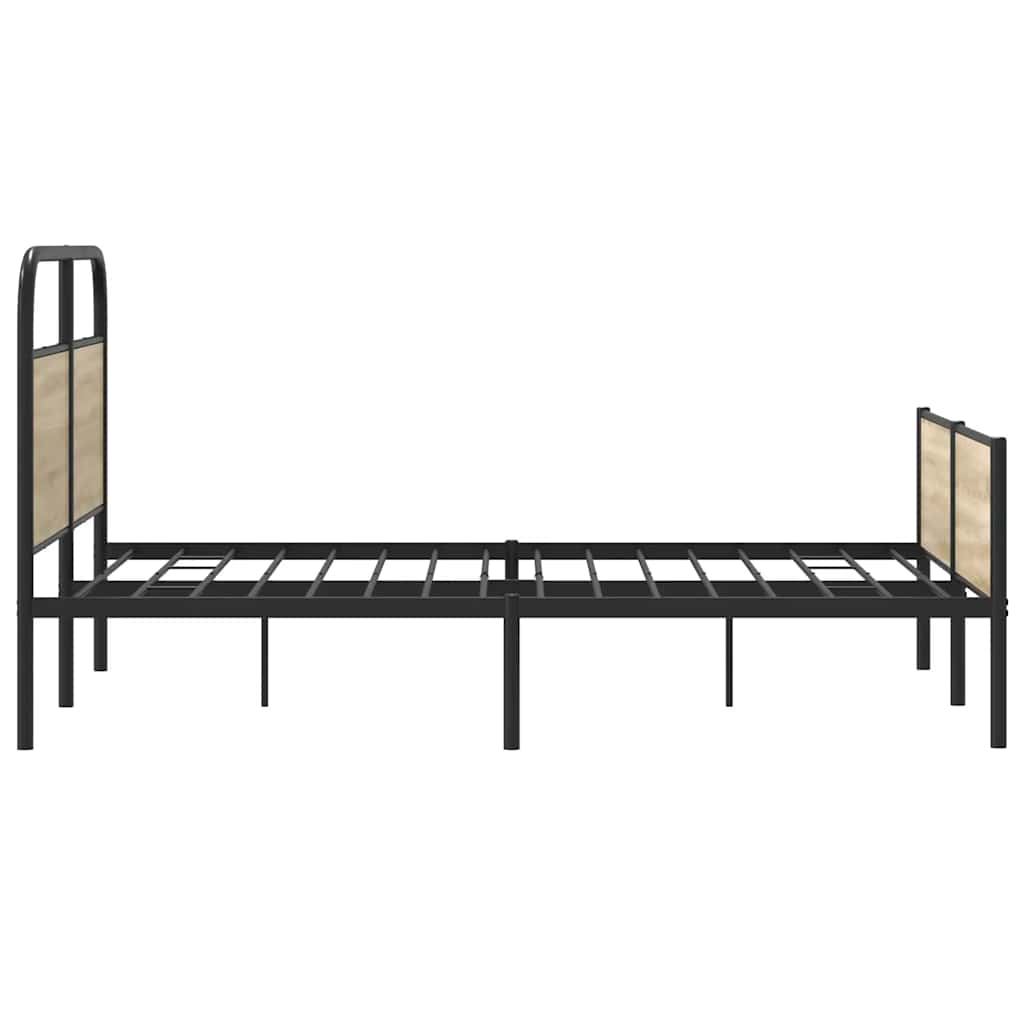 vidaXL Estructura de cama sin colchón 135x190 cm madera roble Sonoma