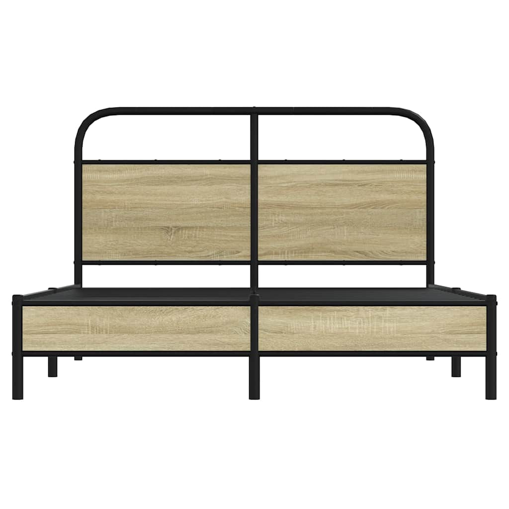 vidaXL Estructura de cama sin colchón 135x190 cm madera roble Sonoma