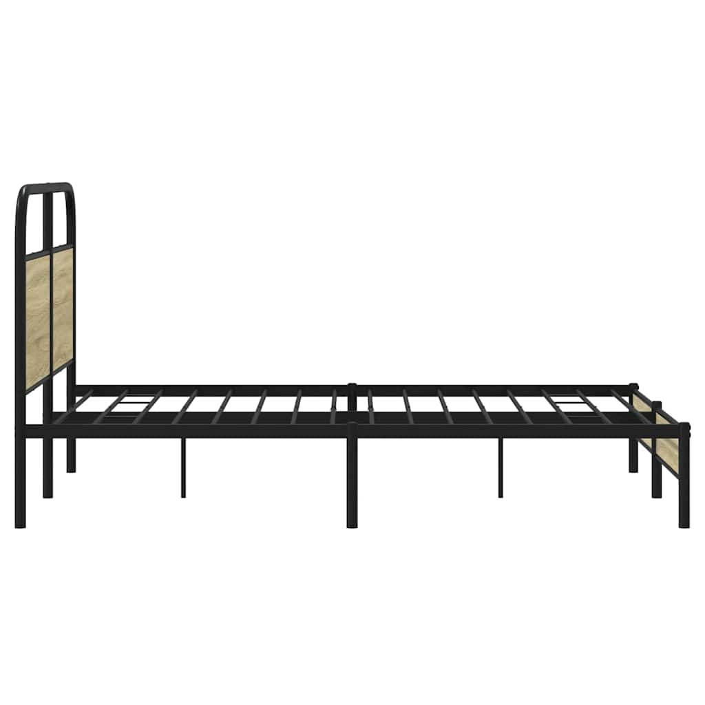 vidaXL Estructura de cama sin colchón 135x190 cm madera roble Sonoma